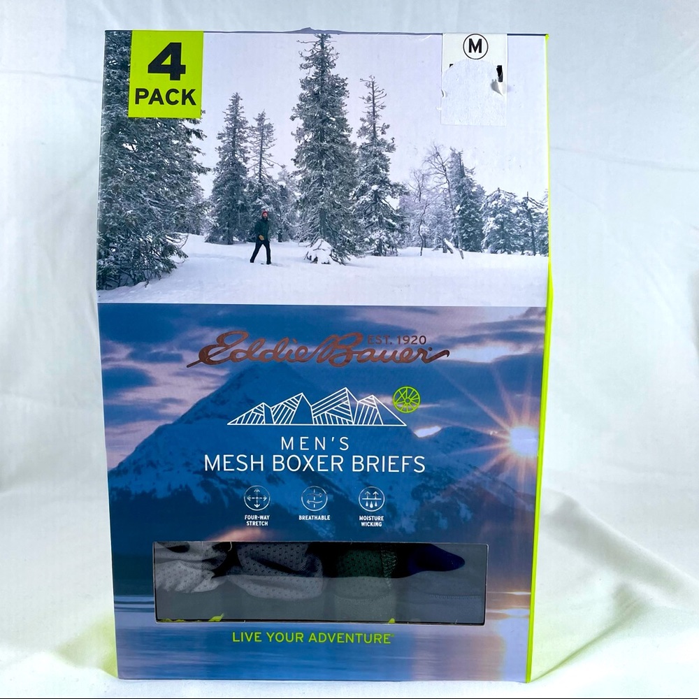 Eddie Bauer Men’s Performance Mesh Boxer Briefs Ash Grey Size Medium (32-34)